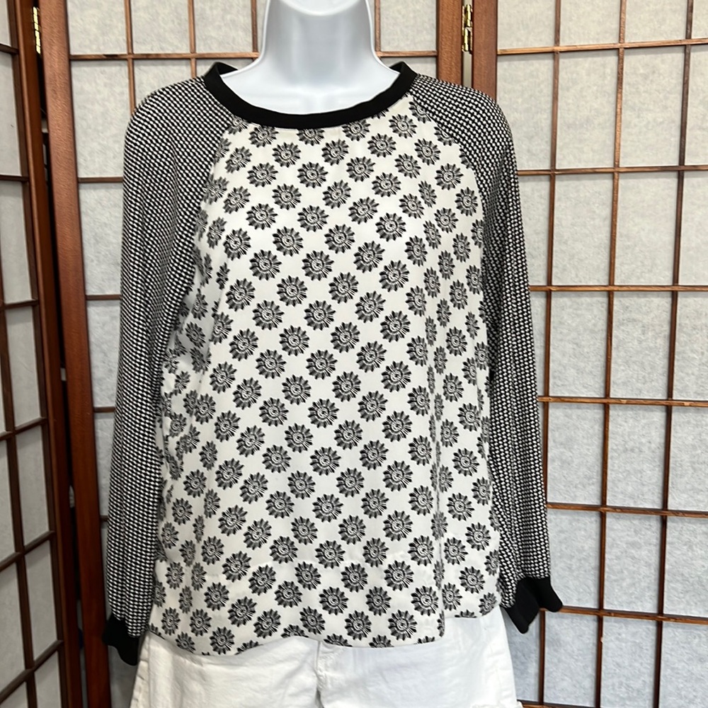 Loft Printblock Sweatshirt Blouse XS
